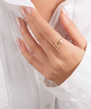 انگشتر طلا سه قلب پرسته Parasteh کد480584