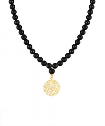 گردنبند طلا سنگی بسم الله کوچک پرسته Parasteh کد35363