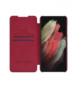 کیف چرمی نیلکین سامسونگ Nillkin Qin leather case Samsung S21 FE 2021
