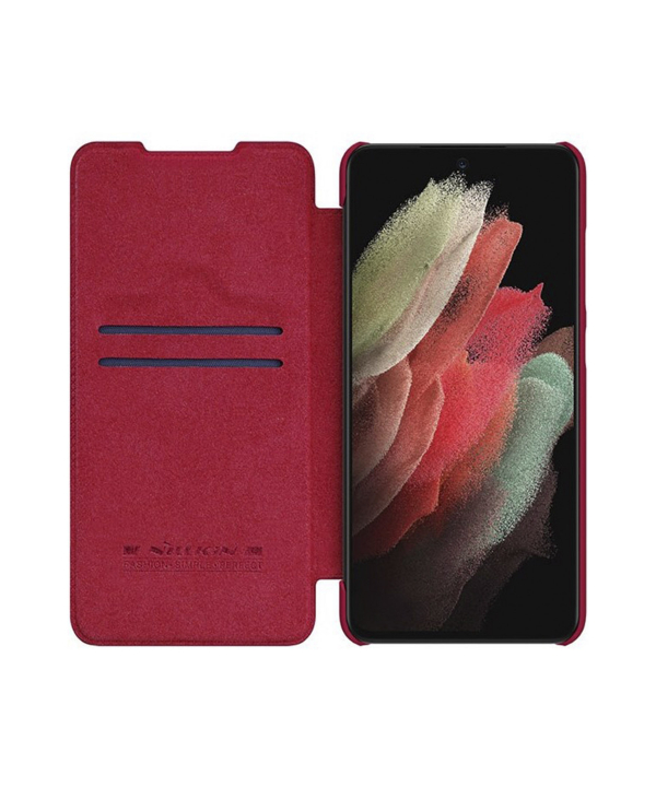 کیف چرمی نیلکین سامسونگ Nillkin Qin leather case Samsung S21 FE 2021