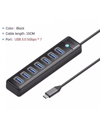 هاب تایپ سی 7 پورت یو اس بی 3.0 اوریکو PW7U-C3-05