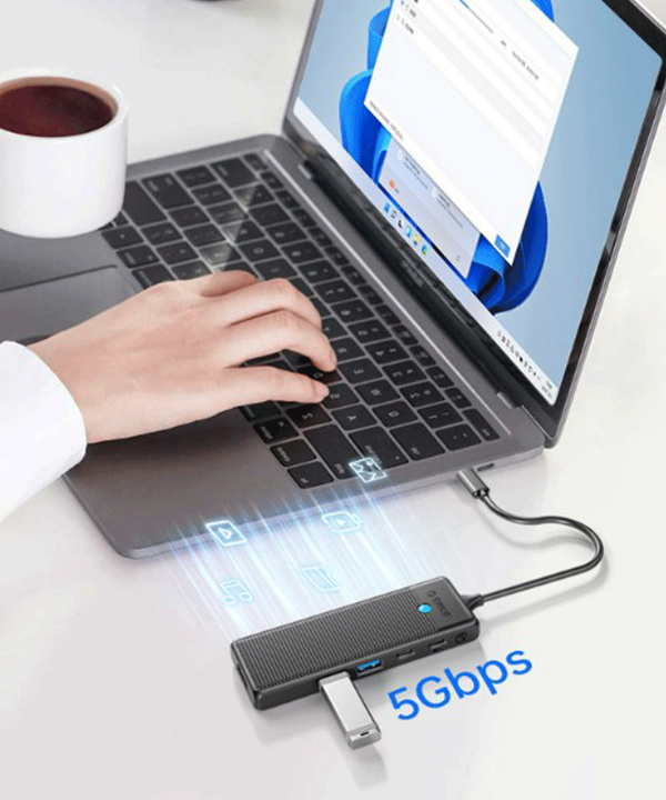 هاب تایپ سی 5 پورت اوریکو PWD-5P
