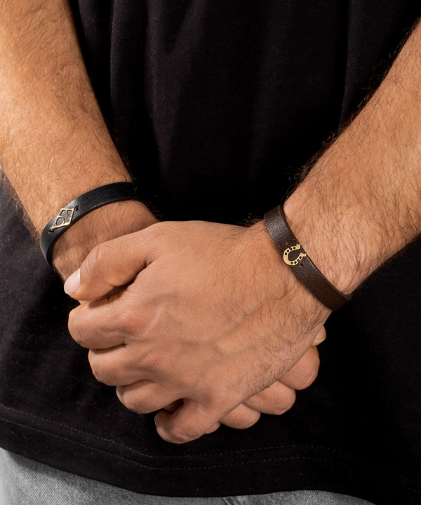 دستبند طلا چرمی نعل پرسته Parasteh کد451033