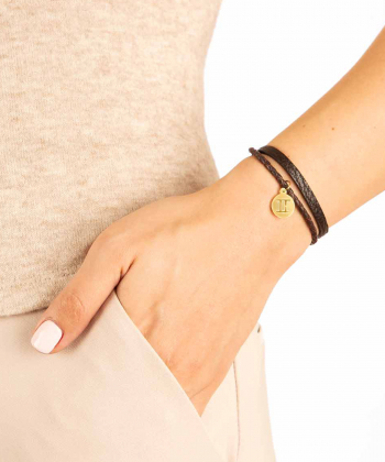 دستبند طلا چرمی نماد ماه خرداد پرسته Parasteh کد54459