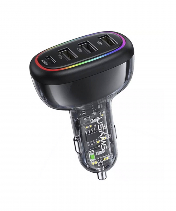 شارژر فندکی فست شارژ ماشین تایپ سی 48 وات طرح شفاف یوسامز US-CC170 C34