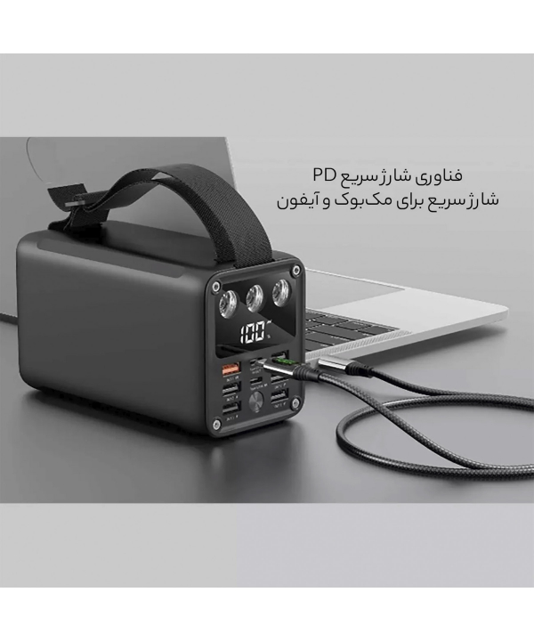 پاوربانک تایپ سی و یو اس بی 60000 گرین GNMPB60KBK