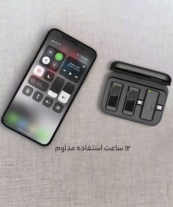 میکروفون بی سیم دو مخاطبه تایپ سی و لایتنینگ پاورولوژی PWMIC2BK