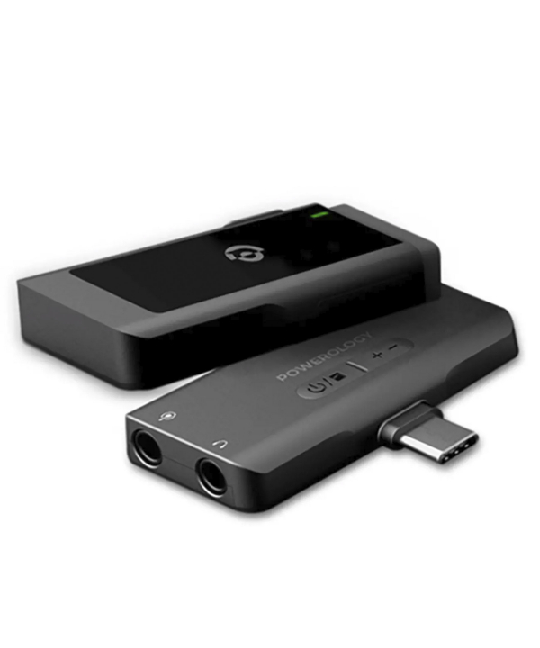 میکروفون بی سیم دو مخاطبه تایپ سی و لایتنینگ پاورولوژی PWMIC2BK