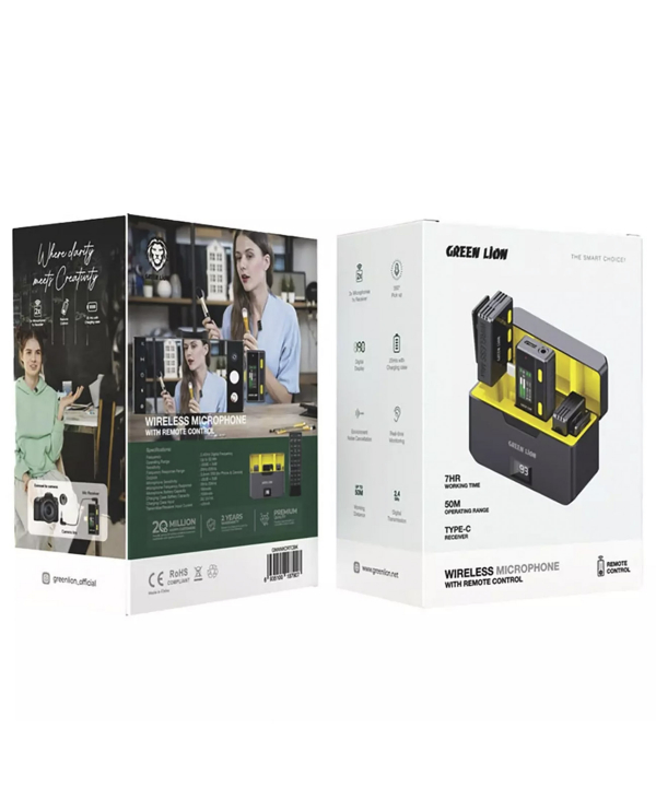 میکروفون یقه ای بی سیم با کنترل از راه دور گرین GNWMICRTCBK