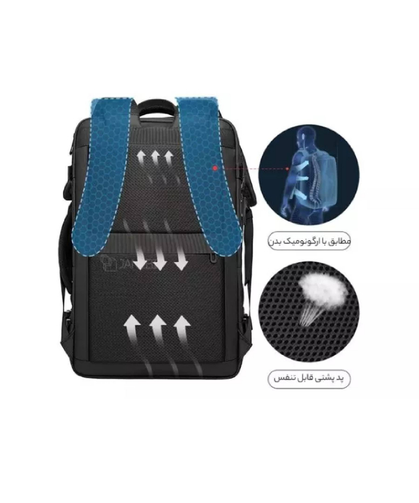 کوله لپ تاپ 15.6 اینچ مسافرتی ضد آب طرح چمدان بنج BANGE BG-1909 Small 35L Backpack Waterproof Traveling Computer Bag