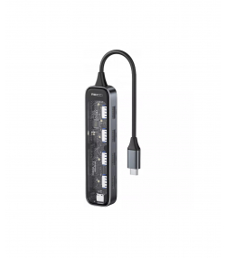 هاب تایپ سی 5 پورت طرح شفاف رسی RH19