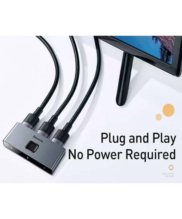 سوییچ دو پورت اچ دی ام آی بیسوس Baseus CAHUB-BC0G Matrix HDMI Splitter