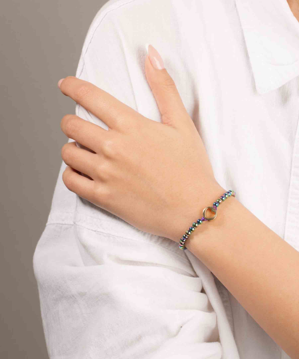 دستبند طلا سنگی رینگ قلب پرسته Parasteh کد474259