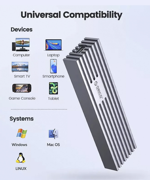 باکس اس اس دی m2 اوریکو ORICO FV35C3-G2 USB3.2 Gen2 Type-C M.2 NVMe/NGFF(SATA) SSD Enclosure