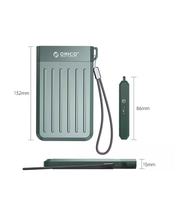 محفظه هارد دیسک 2.5 اینچ اوریکو ORICO 2.5 inch M25C3-GR USB3.1 Gen1 Type-C Hard Drive Enclosure