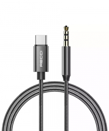 کابل انتقال صدای تایپ سی به آی یو ایکس یک متری رسی Recci RH03 Type C to 3.5mm Aux Audio Cable