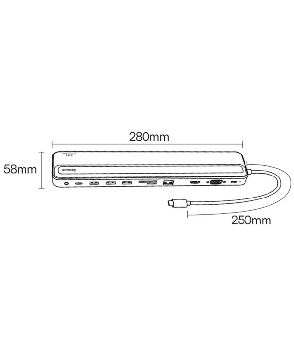 هاب تایپ سی 11 پورت و پایه لپ تاپ بیسوس Baseus EliteJoy Gen2 universal HUB 11in1 laptop stand WKSX030013