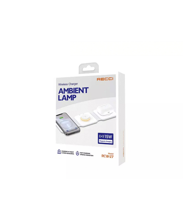 شارژ بی سیم چند کاره رسی Recci Wireless Charger Ambient Lamp RCW-27