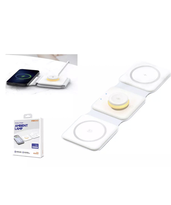 شارژ بی سیم چند کاره رسی Recci Wireless Charger Ambient Lamp RCW-27