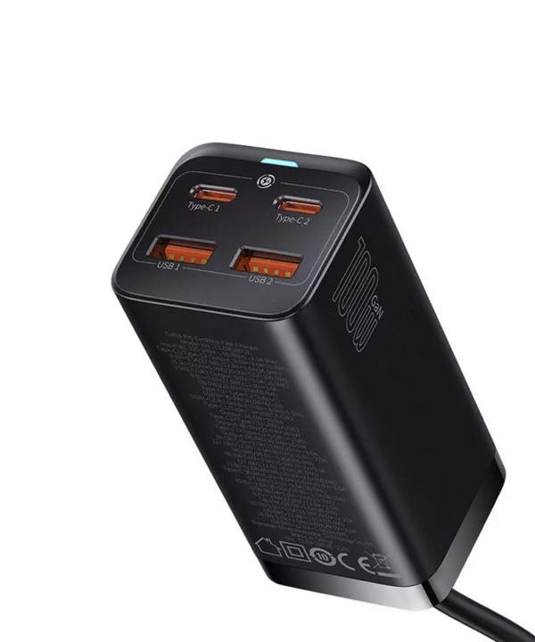 شارژر سوپر فست شارژ تایپ‎‌سی و یو‌اس‌بی 100 وات بیسوس Baseus GaN3 Pro Desktop CCGP000101