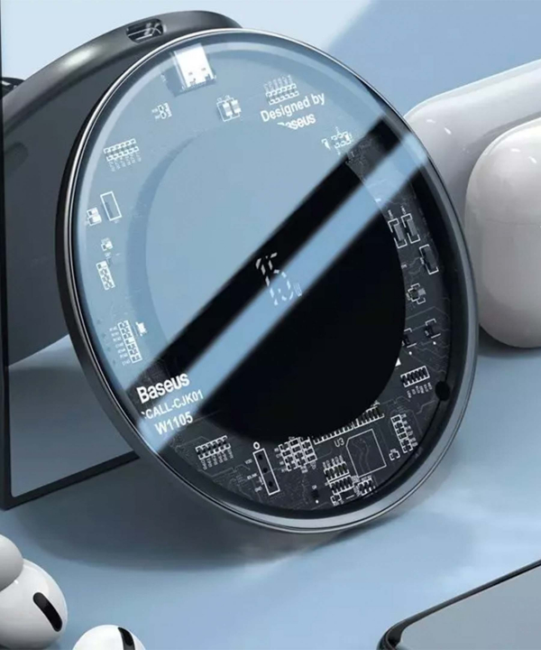 شارژر بی‌سیم بیسوس مدل Baseus Simple Wireless Charger Transparent WXJK-BA02