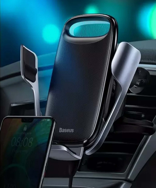 پایه نگهدارنده هوشمند و شارژر وایرلس بیسوس Baseus Milky Way Electric Bracket Wireless Quick Charge 15W