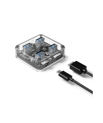 هاب یو اس بی 4 پورت اوریکو Orico 4 Port USB3.0 Transparent HUB MH4U-U3 1M Cable
