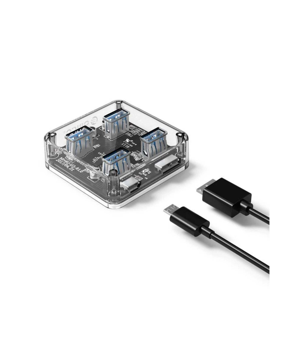 هاب یو اس بی 4 پورت اوریکو Orico 4 Port USB3.0 Transparent HUB MH4U-U3 1M Cable