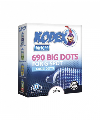 کاندوم کدکس Kodex مدل Big Dots بسته 3 عددی