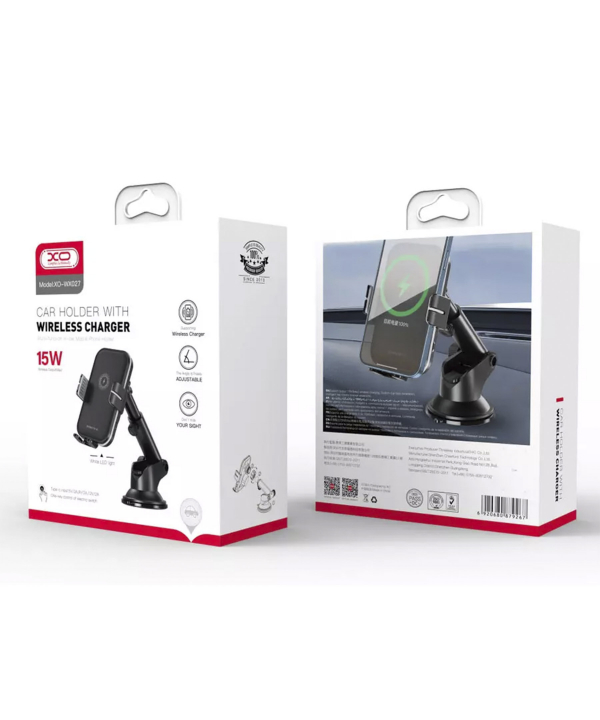 هولدر و شارژر وایرلس داخل خودرو 15 وات ایکس‌او XO car holder WX027 with inductive charging