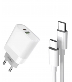 شارژر دیواری فست شارژ ایکس او XO 18W FAST EU QC3.0+PD FAST charger with type-c fast cable t