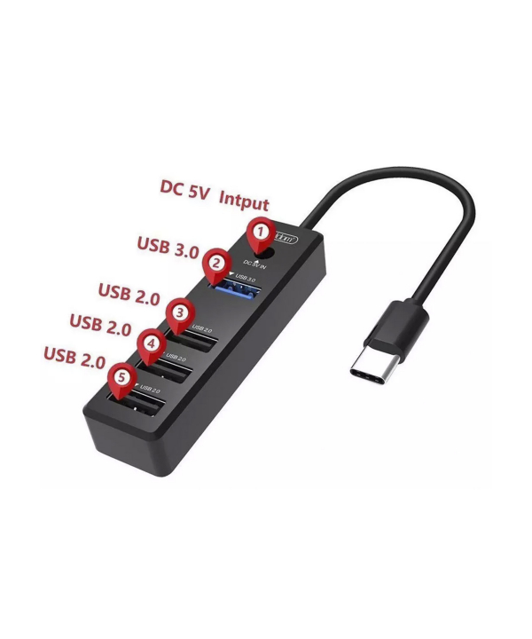 هاب تایپ سی 4 پورت ارلدام Earldom ET-HUB08 USB-C Hub