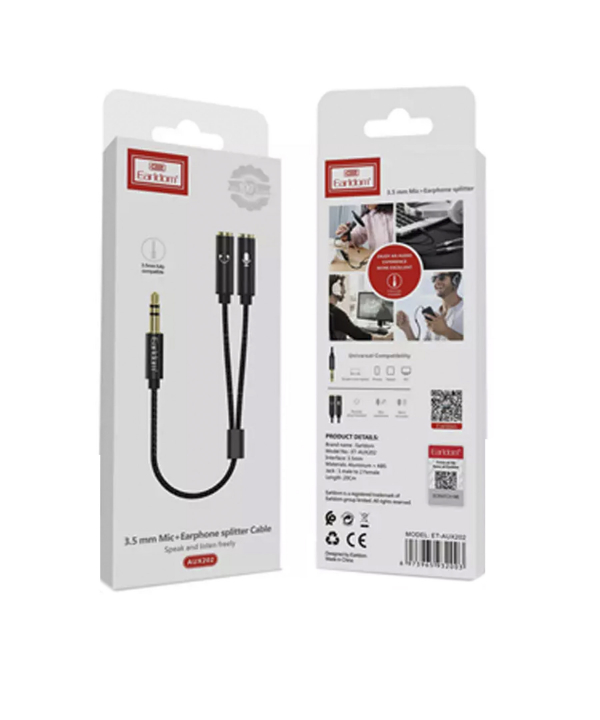 کابل صدا تبدیل یک به دو ارلدام Earldom ET-AUX202 2in1 Splitter Cable