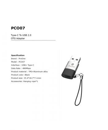 مبدل usb-C به USB پرووان مدل PCO07