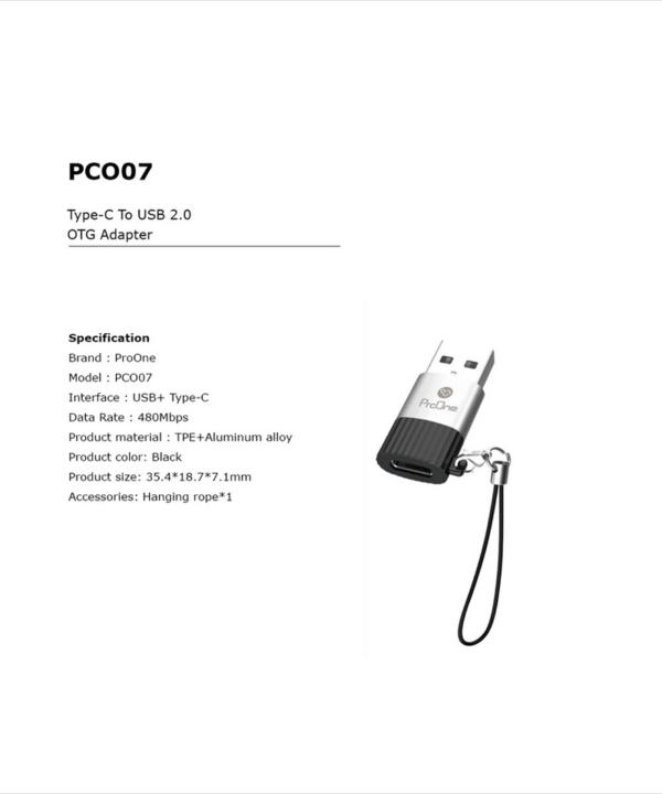 مبدل usb-C به USB پرووان مدل PCO07