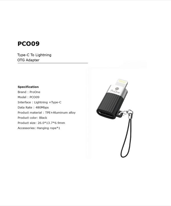 مبدل لایتنینگ به USB-C پرووان مدل PCO09