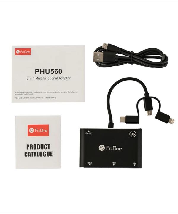 مبدل microUSB/ لایتنینگ/ USB-C به HDMI/VGA/AV پرووان مدل PHU560