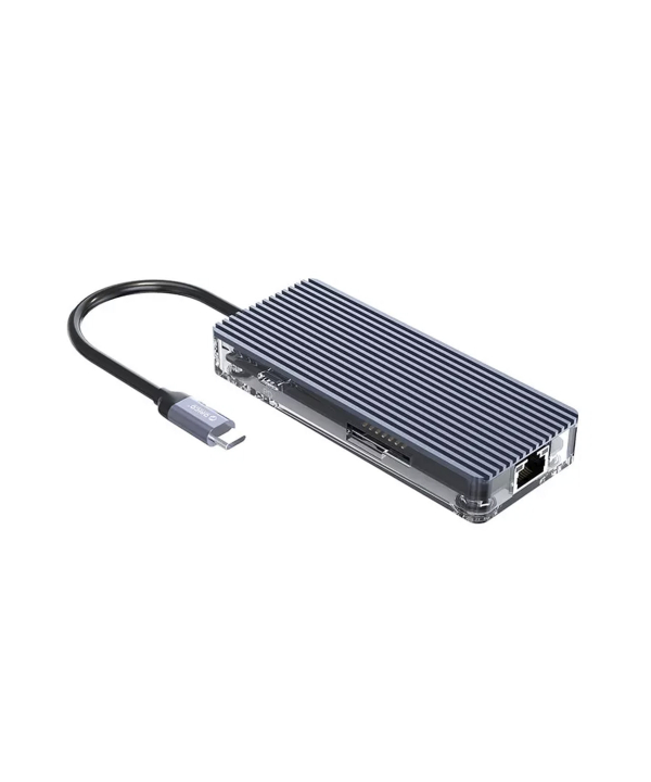 هاب 8 پورت تایپ سی اوریکو Orico WB-8p Type-C 8-in-1 Transparent Hub