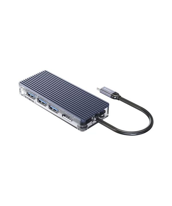هاب 8 پورت تایپ سی اوریکو Orico WB-8p Type-C 8-in-1 Transparent Hub