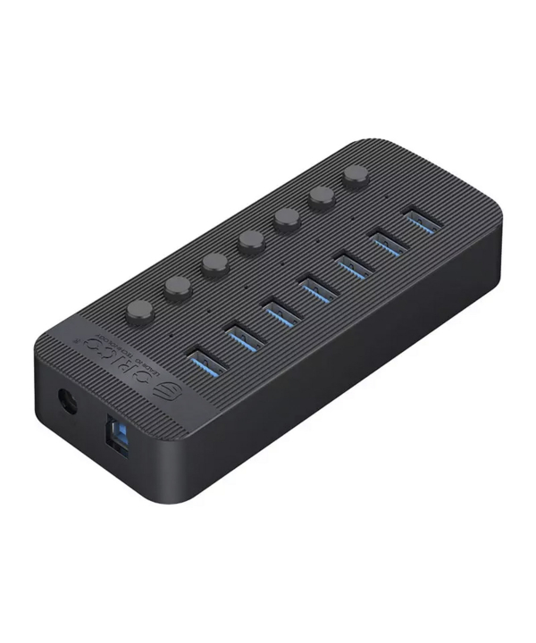 هاب یو اس بی 7 پورت همراه آداپتور اوریکو Orico CT2U3-7AB Multi-Port Hub With Individual Switches