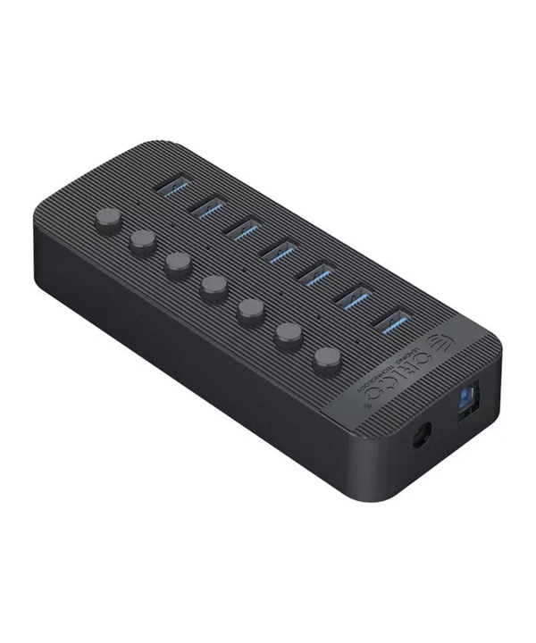 هاب یو اس بی 7 پورت همراه آداپتور اوریکو Orico CT2U3-7AB Multi-Port Hub With Individual Switches