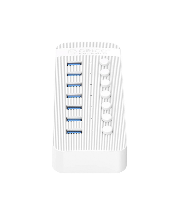هاب یو اس بی 7 پورت همراه آداپتور اوریکو Orico CT2U3-7AB Multi-Port Hub With Individual Switches