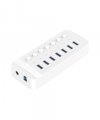 هاب یو اس بی 7 پورت همراه آداپتور اوریکو Orico CT2U3-7AB Multi-Port Hub With Individual Switches