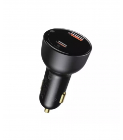 شارژر فندکی فست شارژ ماشین دو پورت 100 وات بیسوس CCZX-01