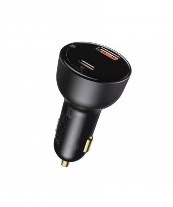 شارژر فندکی فست شارژ ماشین دو پورت 100 وات بیسوس CCZX-01