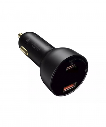 شارژر فندکی فست شارژ ماشین دو پورت 100 وات بیسوس CCZX-01