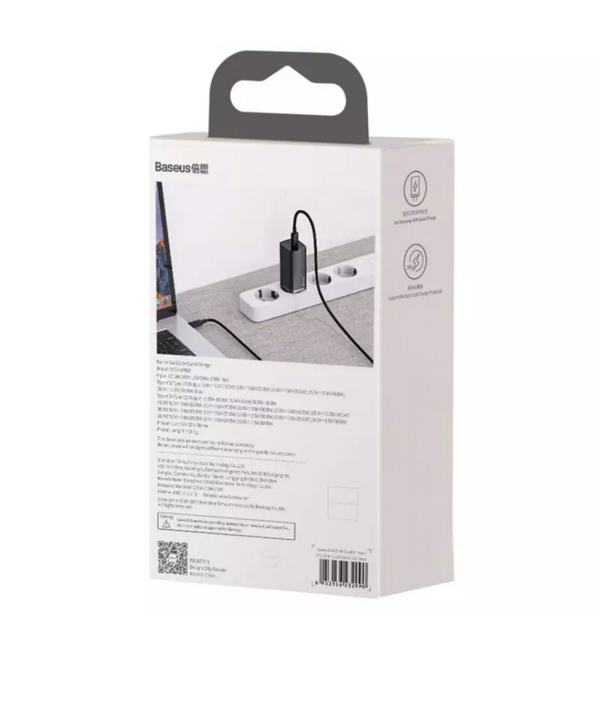 شارژر دیواری فست بیسوس Baseus GaN2 Lite Quick ChargerC+C 65W EU CCGAN2L-E01
