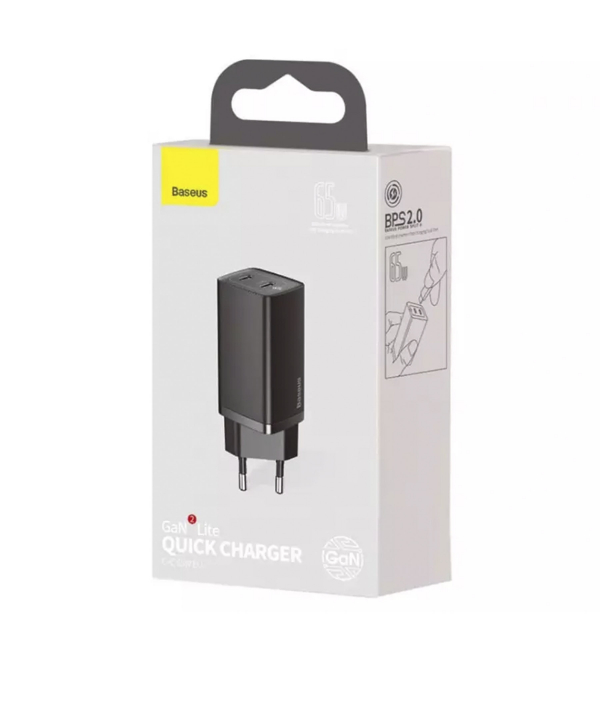 شارژر دیواری فست بیسوس Baseus GaN2 Lite Quick ChargerC+C 65W EU CCGAN2L-E01