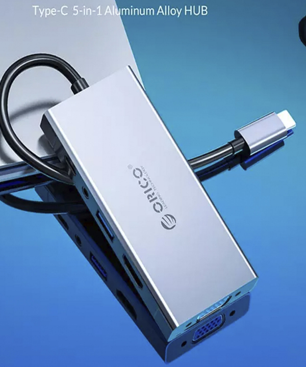 هاب آداپتور تایپ سی اوریکو ORICO MC-U501P 5 in 1 Multifunctional Docking Station