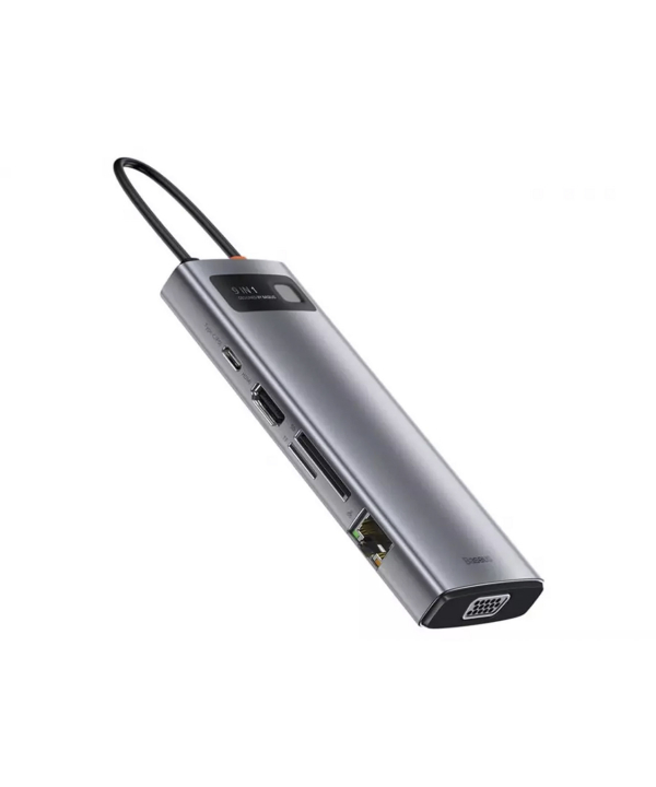 هاب 9 پورت بیسوس Baseus Metal Gleam 9 in 1 Multifunctional Type-C HUB 100W CAHUB-CU0G